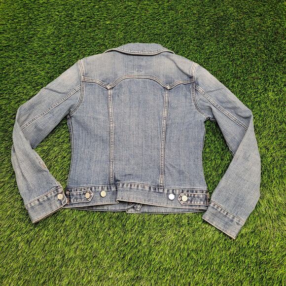 Vintage 90s GAP Denim Jacket Womens 2XS/XS 16x20 Faded Blue - Picture 2 of 15